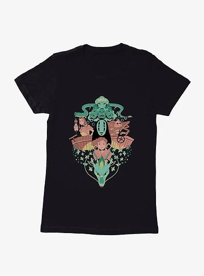 Studio Ghibli Spirited Away Chihiro And No Face Group Crest Womens T-Shirt
