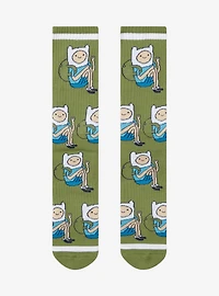 Adventure Time Finn Sitting Allover Print Crew Socks - BoxLunch Exclusive