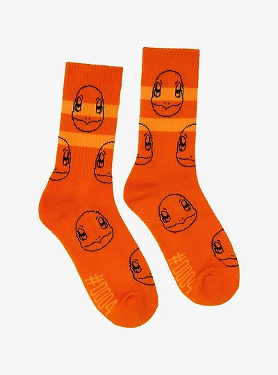 Pokémon Charmander Striped Allover Print Crew Socks - BoxLunch Exclusive