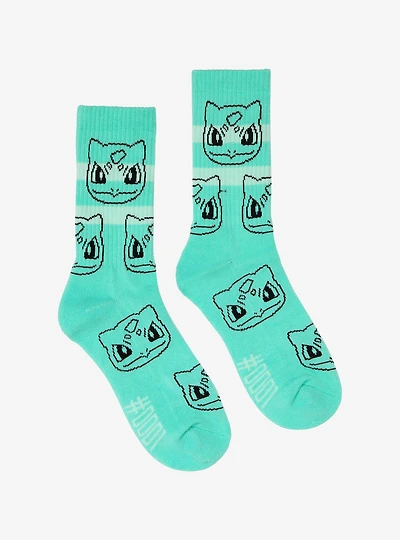 Pokémon Bulbasaur Striped Allover Print Crew Socks - BoxLunch Exclusive