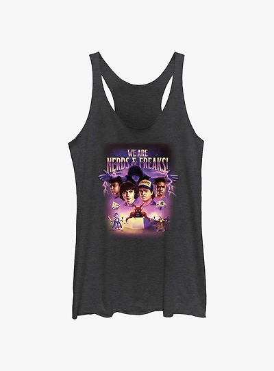 Stranger Things We Are Nerds & Freaks Hellfire Retro Girls Tank