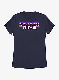 Stranger Things Metal Retro Logo Womens T-Shirt