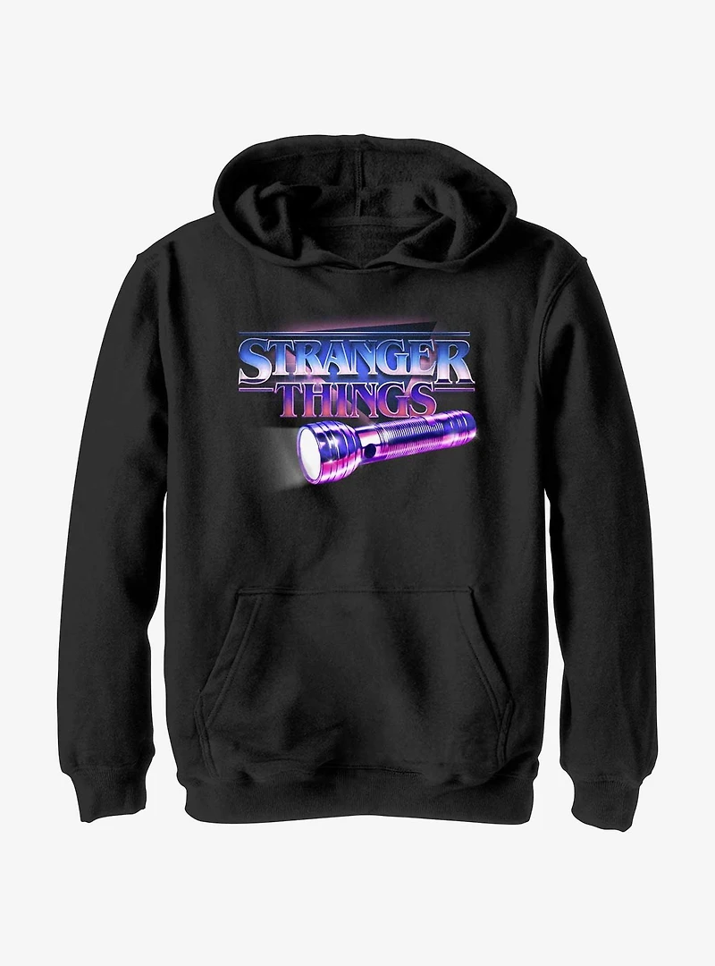 Stranger Things Retro Flashlight Logo Youth Hoodie