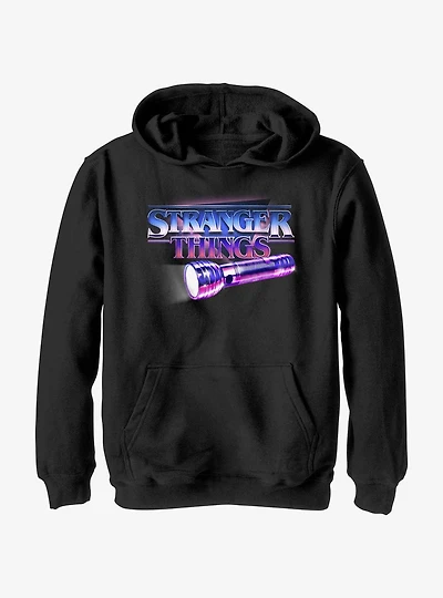 Stranger Things Retro Flashlight Logo Youth Hoodie