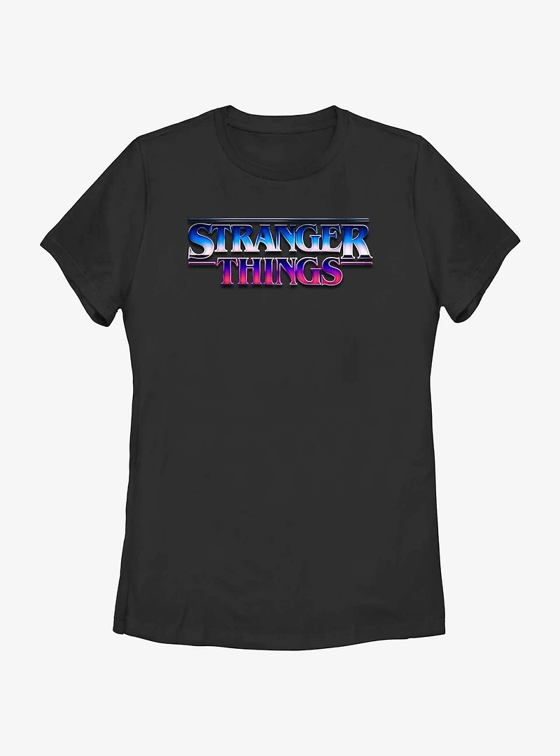 Stranger Things Metallic Logo Womens T-Shirt