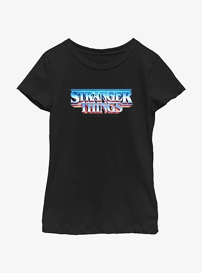 Stranger Things Metal Retro Logo Youth Girls T-Shirt