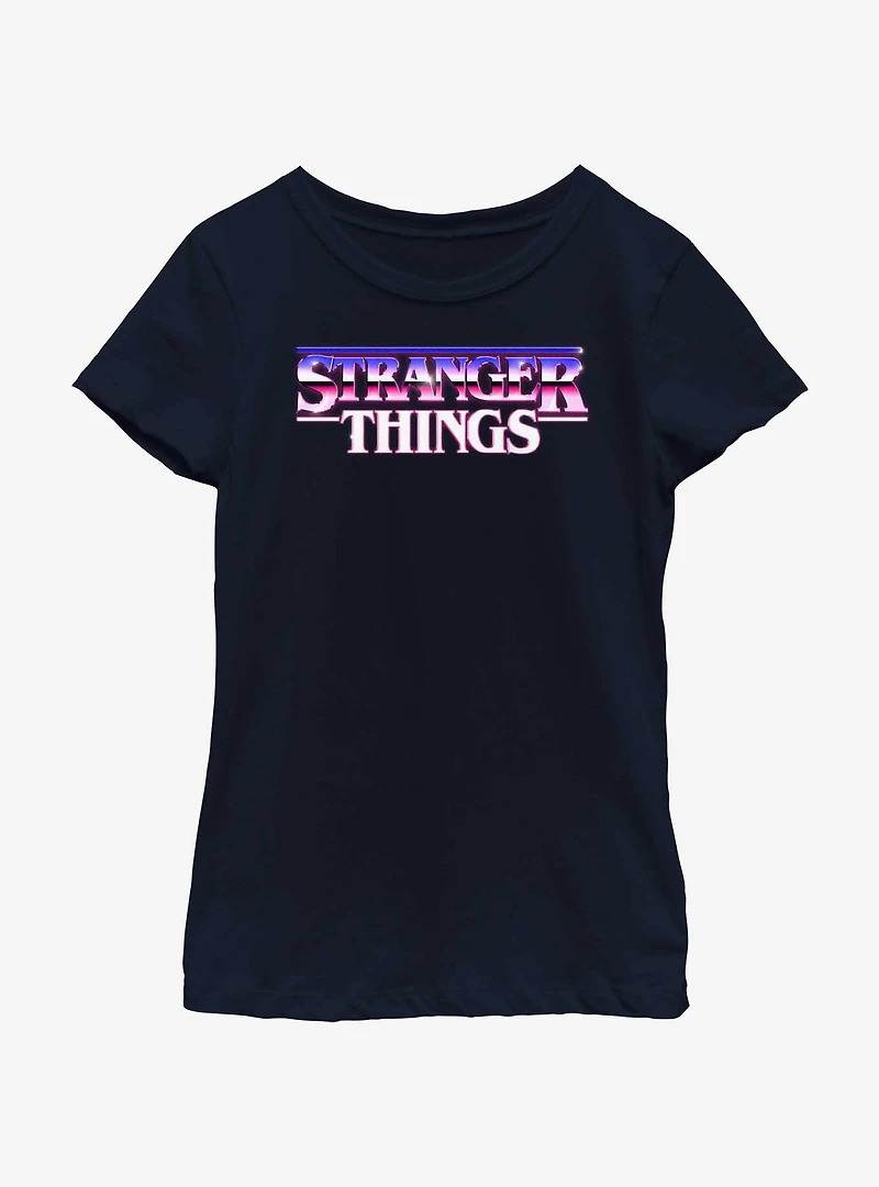 Stranger Things Metal Retro Logo Youth Girls T-Shirt