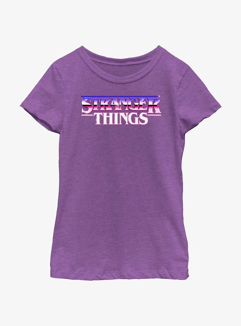 Stranger Things Metal Retro Logo Youth Girls T-Shirt