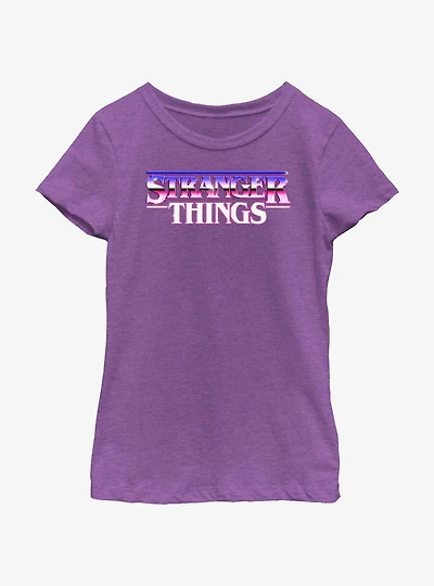 Stranger Things Metal Retro Logo Youth Girls T-Shirt