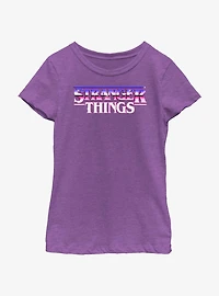Stranger Things Metal Retro Logo Youth Girls T-Shirt