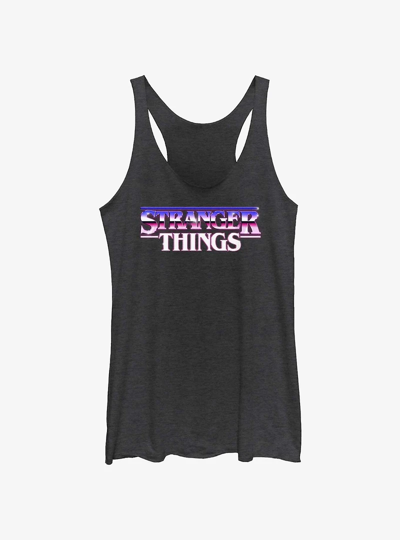 Stranger Things Metal Retro Logo Womens Tank Top