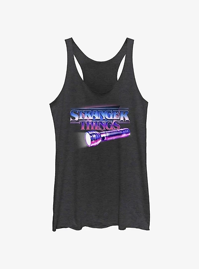Stranger Things Retro Flashlight Logo Womens Tank Top