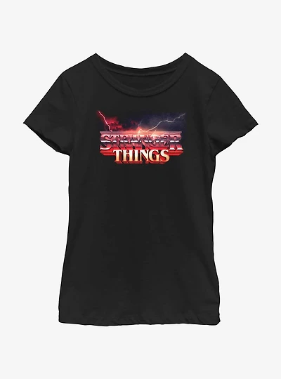 Stranger Things Storm Logo Youth Girls T-Shirt