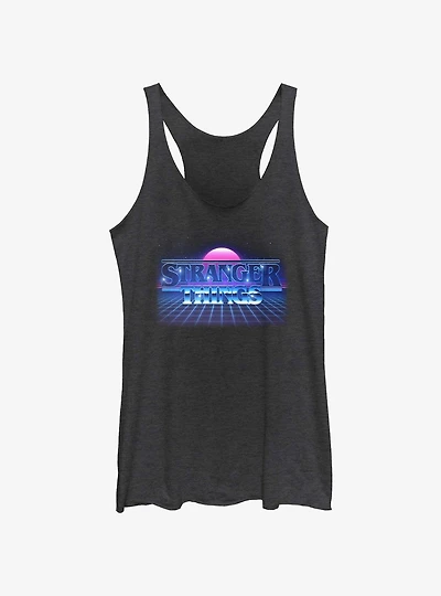 Stranger Things Retro Sun Logo Womens Tank Top