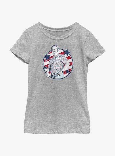 Stranger Things Hopper Stars And Stripes Youth Girls T-Shirt