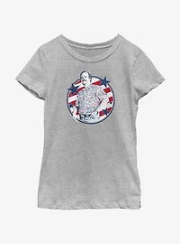 Stranger Things Hopper Stars And Stripes Youth Girls T-Shirt
