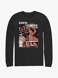 Attack On Titan Eren Yeager Collage Long-Sleeve T-Shirt
