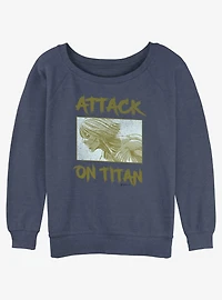 Attack On Titan Female Titan Panel Girls Slouchy Sweatshirt