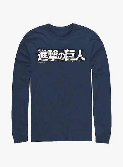 Attack On Titan Japanese Manga Logo Long-Sleeve T-Shirt