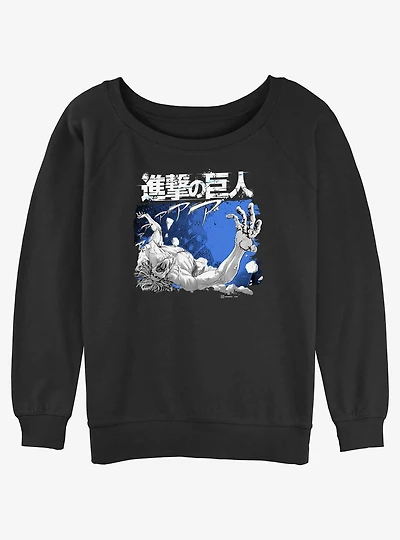 Attack On Titan Attack Titan Girls Slouchy Sweatshirt