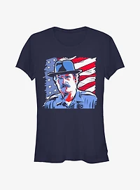 Stranger Things American Pride Hopper Girls T-Shirt