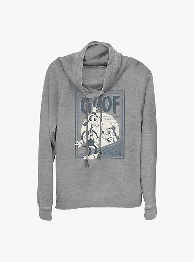 Disney100 Goofy The Goof Poster Cowl Neck Long-Sleeve Top