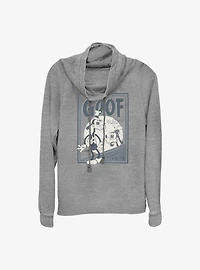 Disney100 Goofy The Goof Poster Cowl Neck Long-Sleeve Top