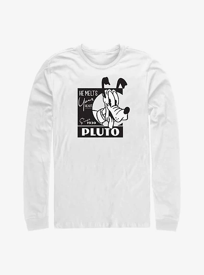 Disney 100 Pluto Melts Your Heart Long-Sleeve T-Shirt