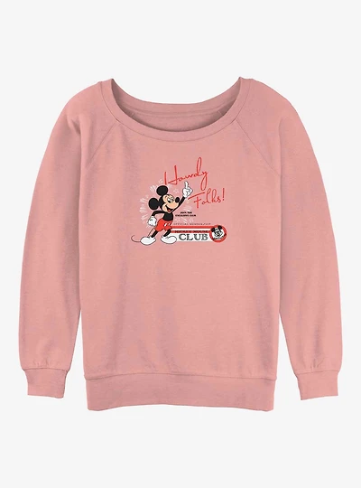 Disney 100 Mickey Mouse Howdy Folks Girls Slouchy Sweatshirt