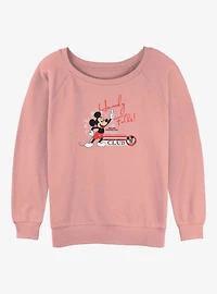 Disney 100 Mickey Mouse Howdy Folks Girls Slouchy Sweatshirt