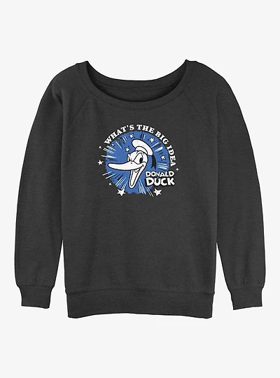 Disney 100 Donald Duck What's The Big Idea Girls Slouchy Sweatshirt