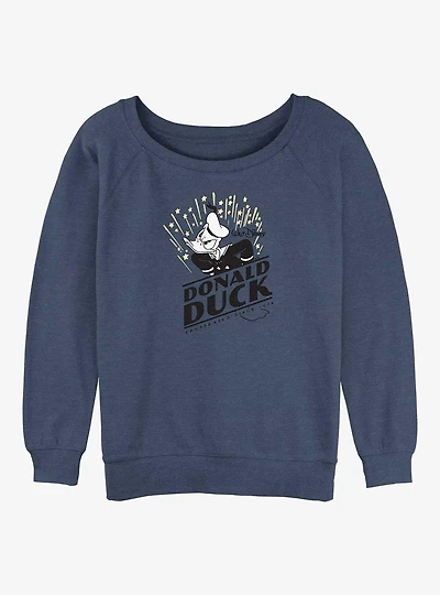 Disney 100 Donald Duck Frustrated Girls Slouchy Sweatshirt