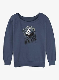 Disney 100 Donald Duck Frustrated Girls Slouchy Sweatshirt