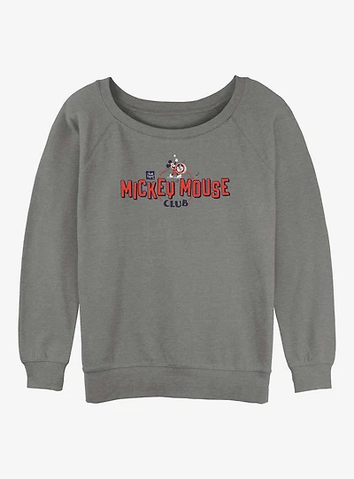 Disney 100 Mickey Mouse Club Logo Girls Slouchy Sweatshirt