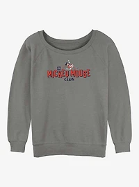 Disney 100 Mickey Mouse Club Logo Girls Slouchy Sweatshirt