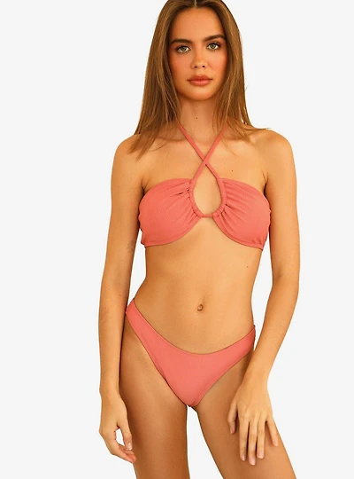 Dippin' Daisy's Amalfi Swim Top Hawaiian Sun Pink Ribbed