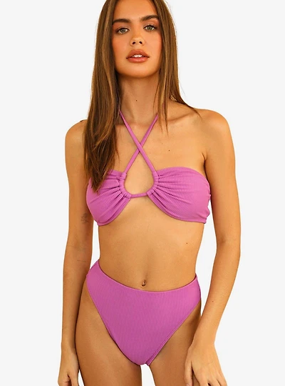 Dippin' Daisy's Seashore Swim Bottom Vivid Violet Ribbed