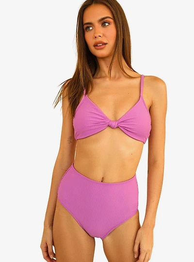 Dippin' Daisy's Balboa Swim Bottom Vivid Violet Ribbed