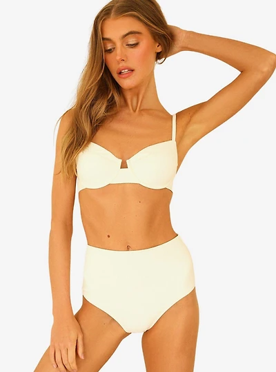 Dippin' Daisy's Balboa Swim Bottom Cloud White Ribbed