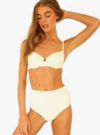 Dippin' Daisy's Balboa Swim Bottom Cloud White Ribbed