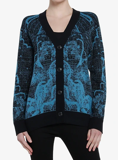Cosmic Aura Black & Blue Clouds Girls Cardigan