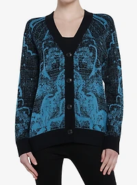 Cosmic Aura Black & Blue Clouds Girls Cardigan