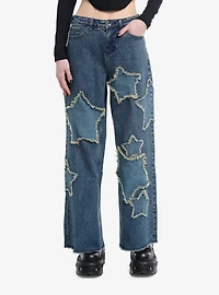 Star Patch Wide Leg Jeans