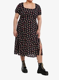 Red Cherry Empire Midi Dress Plus