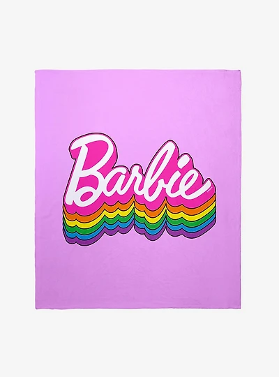 Barbie Rainbow Pride Logo Throw Blanket