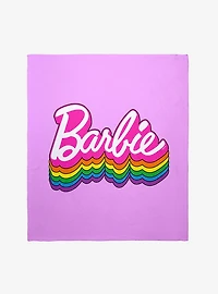 Barbie Rainbow Pride Logo Throw Blanket