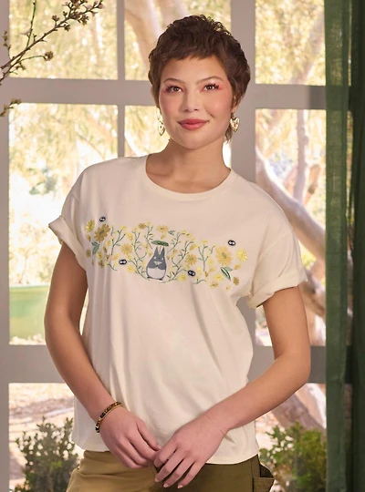 Studio Ghibli My Neighbor Totoro Floral Women's T-Shirt - BoxLunch Exclusive