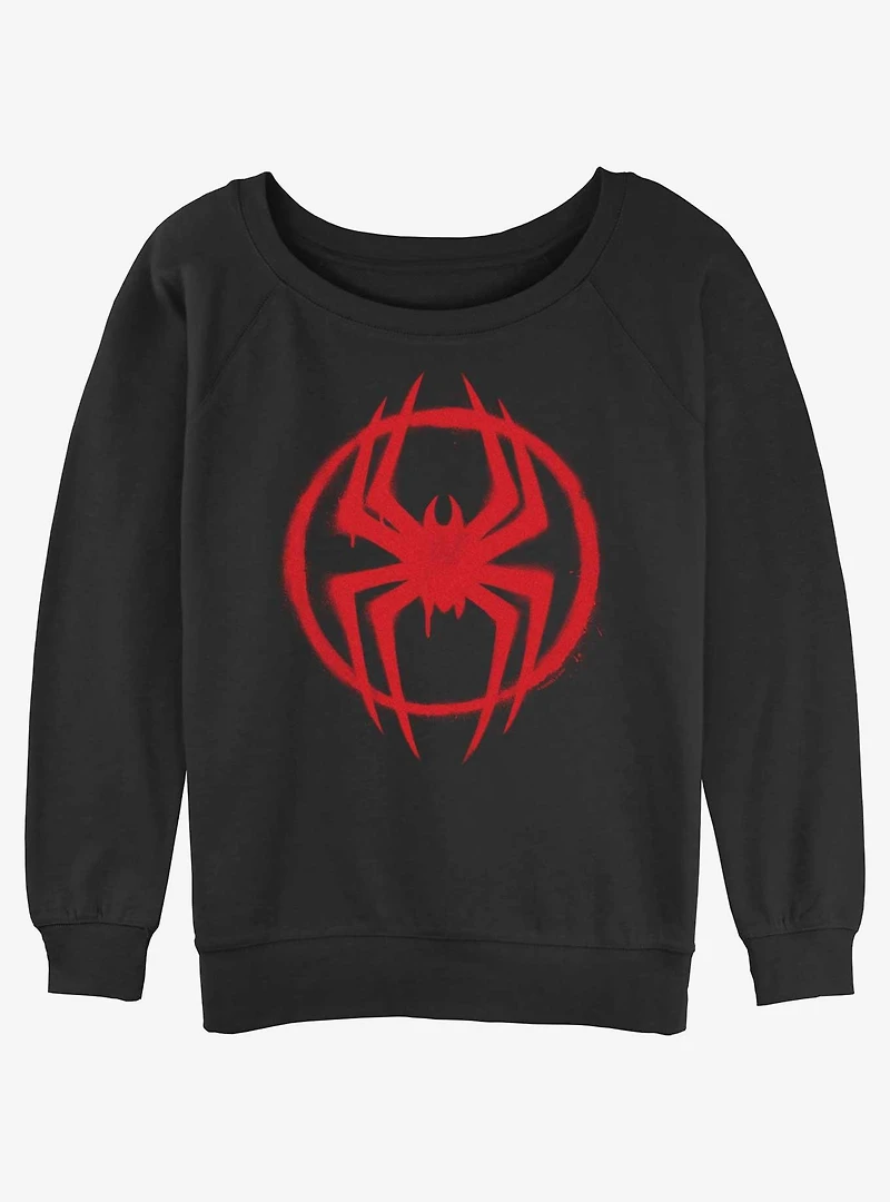 Marvel Spider-Man Spray Circle Symbol Womens Slouchy Sweatshirt