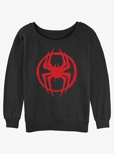 Marvel Spider-Man Spray Circle Symbol Womens Slouchy Sweatshirt