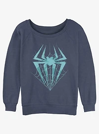 Marvel Spider-Man Spider Symbol With Web Womens Slouchy Sweatshirt